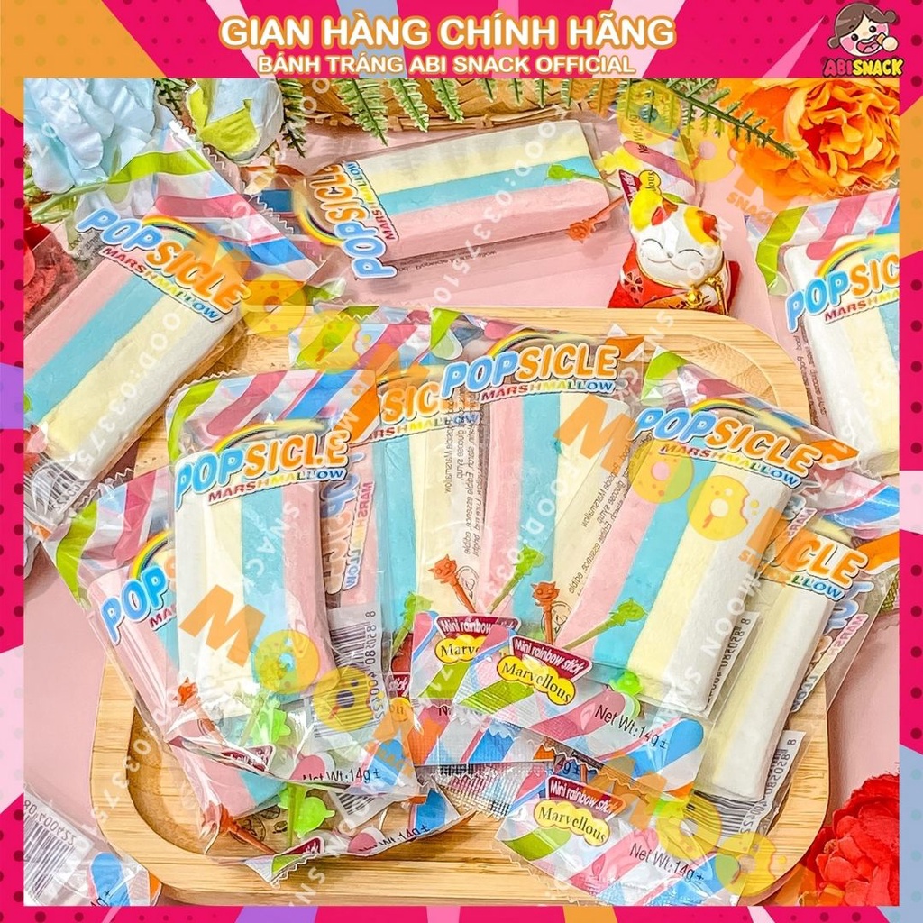 Kẹo bông gòn Popslice hình que kem Thái Lan cây 14g