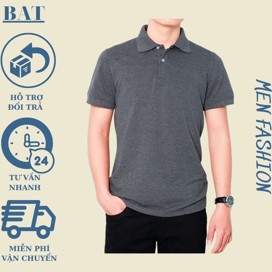Áo thun nam cổ bẻ, áo polo nam ngắn tay BAT cao cấp Chất thun cá sấu vải cotton 100% co giãn 4 chiều cực mềm mịn mát