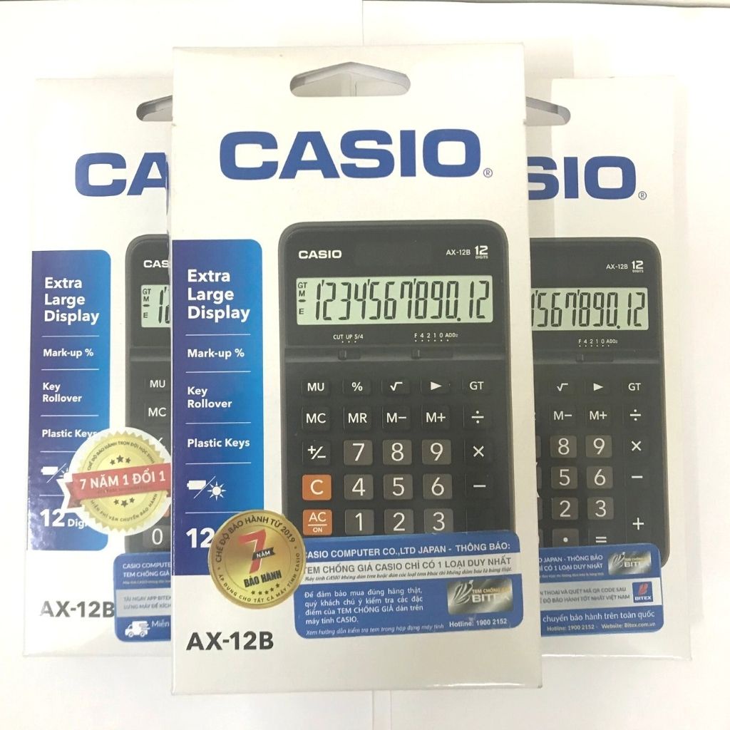 Máy tính Casio/máy tính cầm tay, casio, ax-12b chính hãng, giá rẻ.