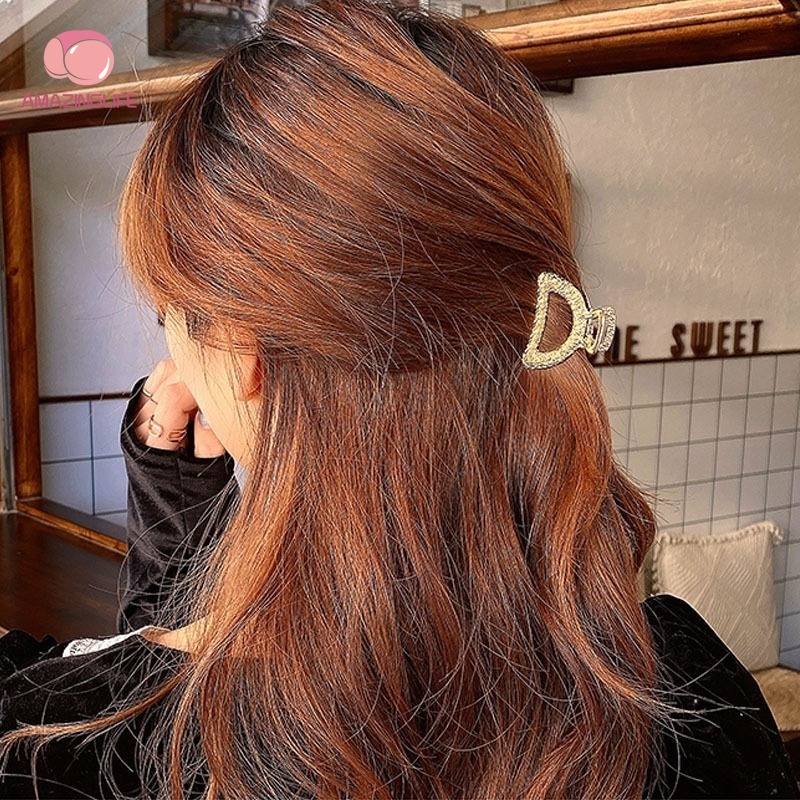 Kẹp Tóc Hợp Kim Hình Nơ / Cá Mập Đính Đá Thời Trang Hàn Quốc