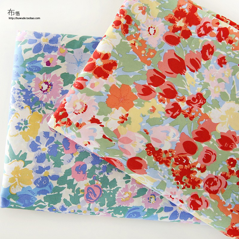 Tấm Vải Cotton In Hoa Tulip Đỏ Kiểu Hàn Quốc Chuyên Dùng