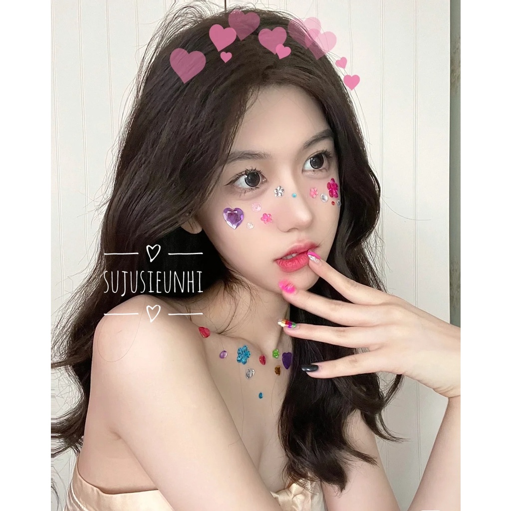 (23 mẫu) đá đính mắt tạo kiểu makeup, dán trang điểm mặt nghệ thuật
