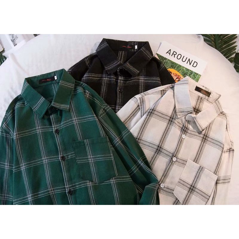 Áo sơ mi tay dài sọc ca rô thời trang cho bé trai 3 màu S-3XL | BigBuy360 - bigbuy360.vn