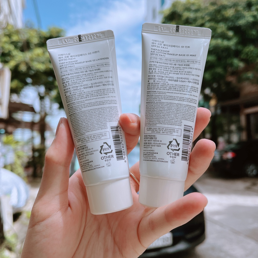 Kem Lót Trang Điểm THE FACE SHOP AIR COTTON 35G