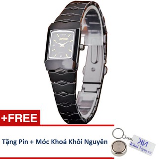 Đồng Hồ Nữ Sinobi 9148 Dây Thép (Có 2 Màu: Đen Vạch Trắng, Đen Vạch Vàng)