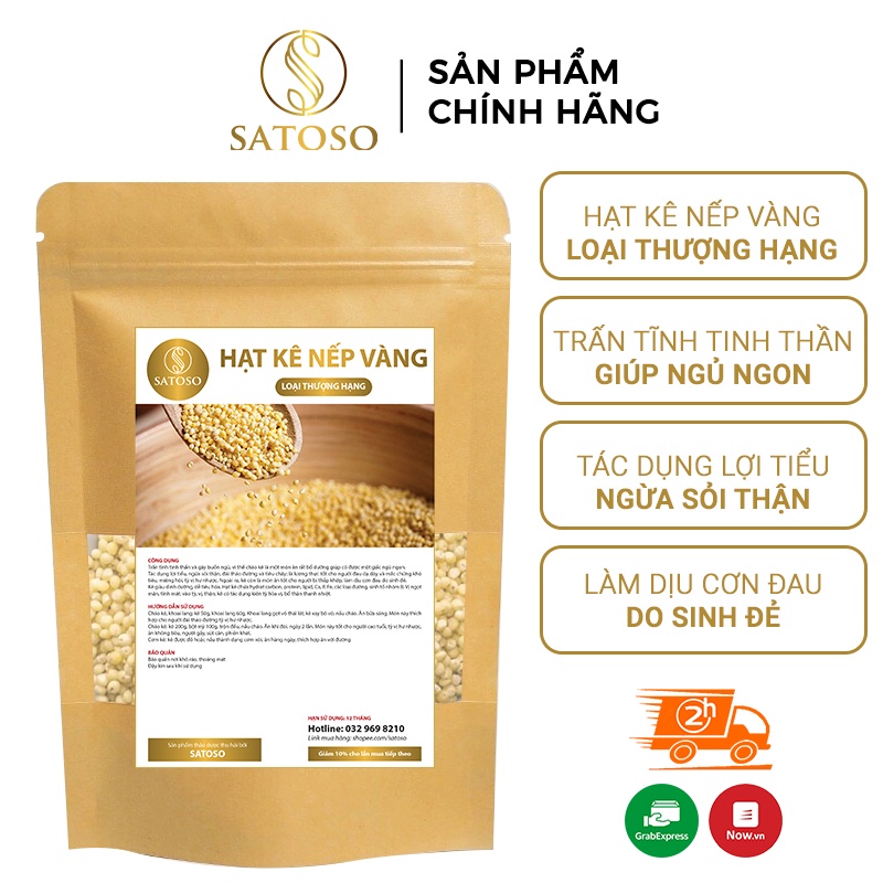 Hạt kê nếp vàng SATOSO 1kg thượng hạng giàu dưỡng chất tốt cho sức khỏe SA22