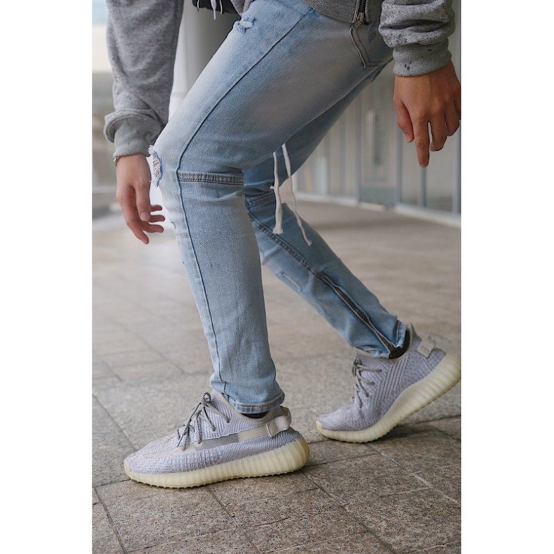 Quần jean nam rách gối zipper hàng cao - Quần VNXK ống ôm trẻ trung - JEAN Q