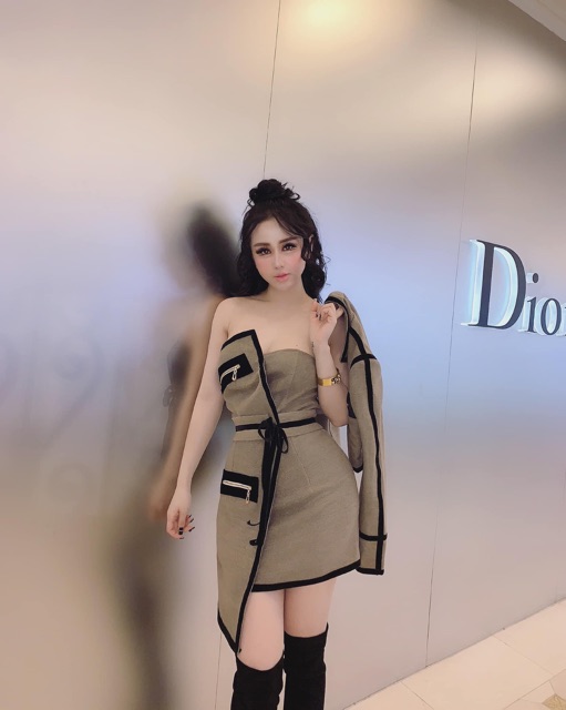 Set váy cup vest khoá chiến binh siêu xihhh