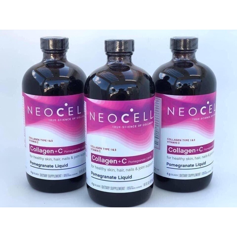 Collagen Neocell dạng nước - Collagen tinh chất lựu + C: Neocell - Mỹ: 475ml