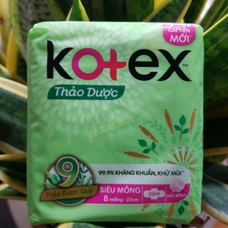 BVS Kotex thảo dược siêu mỏng cánh 8M