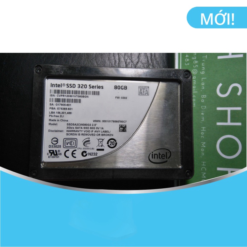 HÀNG MỚI VỀ Ổ cứng SSD Intel 80Gb, hàng mở máy chính hãng, Bảo hành 3 năm HÀNG MỚI VỀ