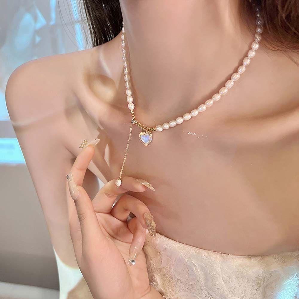 AROMA Vòng Cổ Choker Đính Vỏ Sò Ngọc Trai Thanh Lịch Thời Trang Cho Nữ