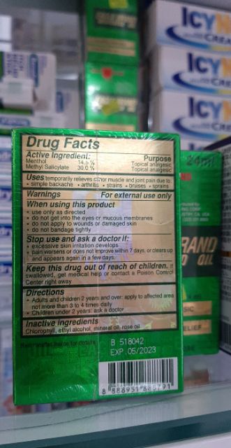 01 chai DẦU XANH /DẦU TRẮNG/ DẦU VÀNG giảm đau EAGLE BRAND MEDICATED OIL 24ml