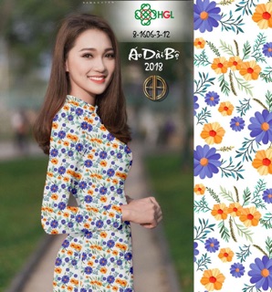 Vải Áo Dài Tằm Ý/ Lụa Nhật Hoa Lá Đều