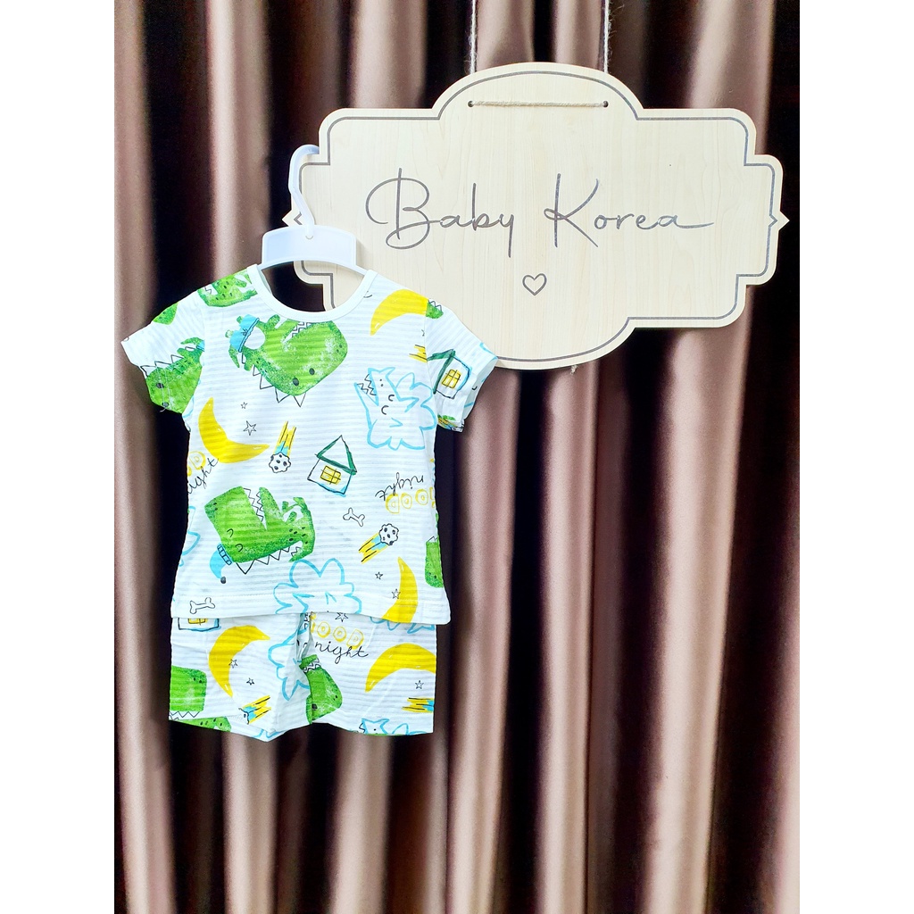 BỘ COTTON GIẤY CỘC TAY HÀN QUỐC CHO BÉ TRAI VÀ GÁI