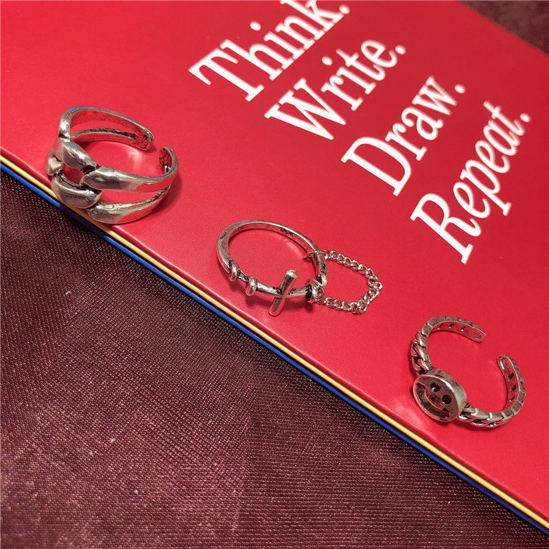 Nhẫn Mạ Bạc Hình Mặt Cười Xinh Xắn Cho Nữ