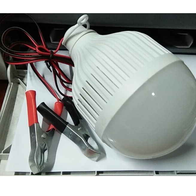 Bóng kẹp bình 12V đui E27 ánh sáng trắng