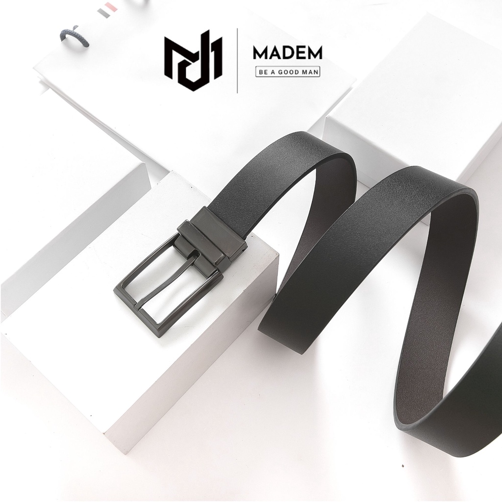 Thắt lưng da MADEM - TL02 khóa cổ điển thời trang nam - Bảo Hành 12 Tháng