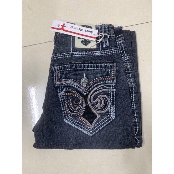 Quần jeans nam nắp túi chỉ nổi