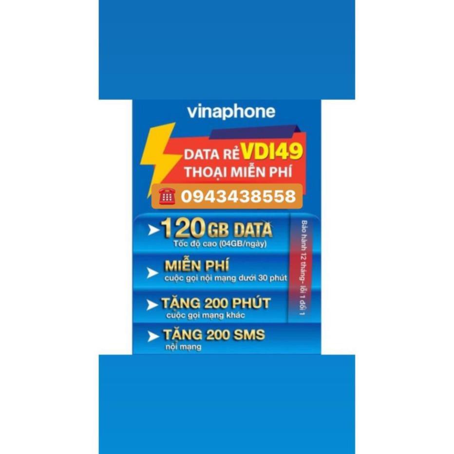 [Sim Hot] SIM 4G VINA VD149 SỐ ĐẸP ĐUÔI 79 - 86 TRỌN GÓI 12 THÁNG KHÔNG NẠP TIỀN 120GB/THÁNG DATA TỐC ĐỘ CAOGÀY