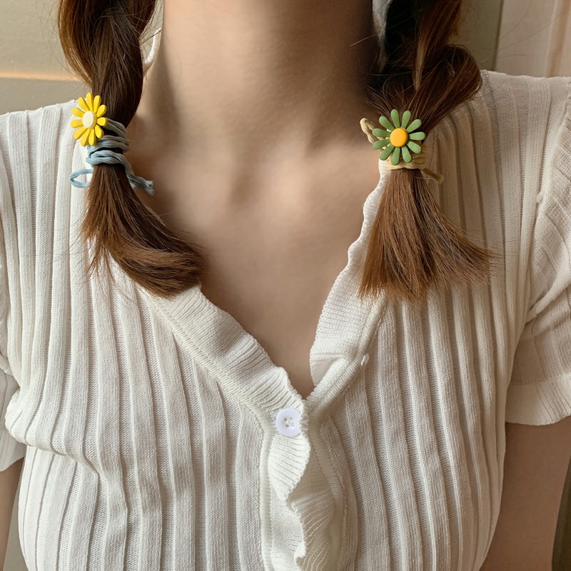 Dây Cột Tóc Hoa Cúc Thiết Kế Xinh Xắn Dành Cho Nữ