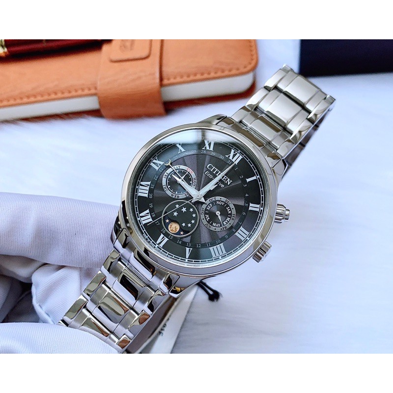 Đồng hồ nam Citizen AP1054-80A Eco-Drive Mặt tròn size 42mm Dây thép Kính Sapphire