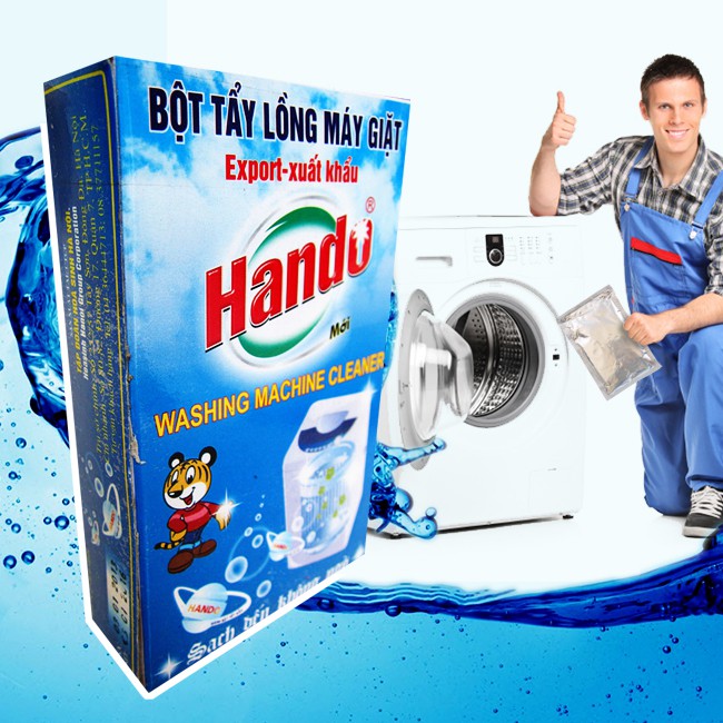 Hộp 2 gói bột tẩy lồng máy giặt siêu sạchHando (200g/hộp)