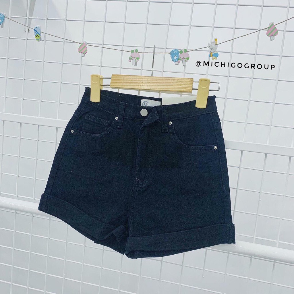 Quần Short Nữ Cạp Cao Lật Lai Chất Kaki Tôn Dáng Hack Chân Dễ Phối Đồ Kiểu Dáng Cá Tính