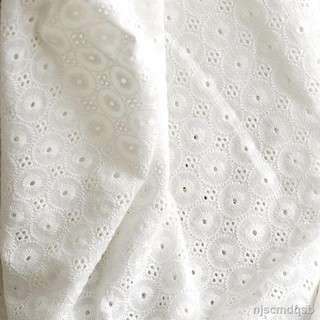 ⭐Quần dài thiết kế mới cao cấp thời trang❏❈►Tấm vải ren cotton trắng thêu họa tiết xinh xắn may đầm cưới