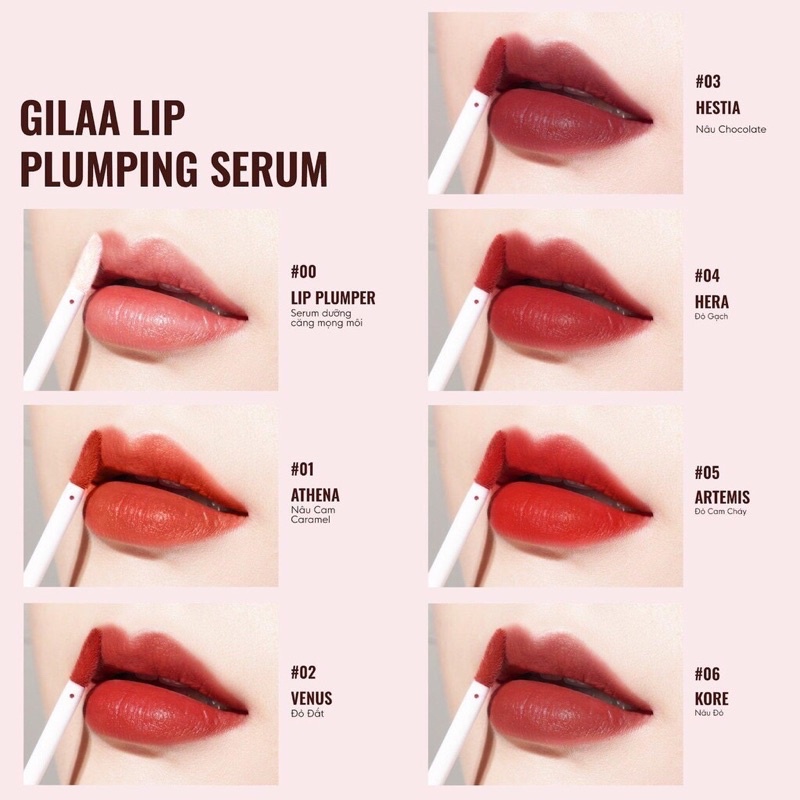 [TẶNG MẶT NẠ NHAU THAI] Son Gilaa Plumping Lip Serum - Phiên bản Velvet Tint Hoàn Hảo