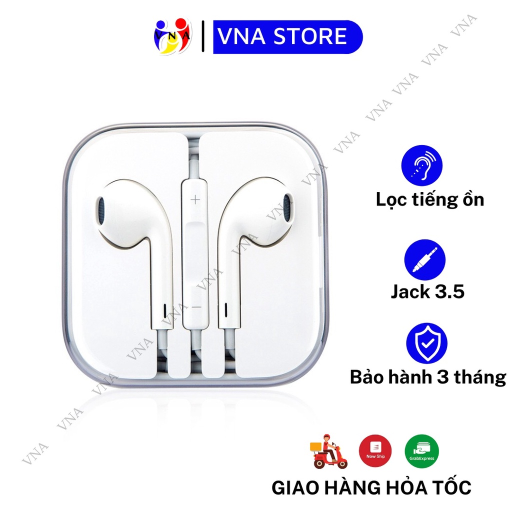 Tai nghe dùng cho điện thoại chân tròn 3.5mm có mic nghe gọi âm thanh đàm thoại cuộc gọi - VNA