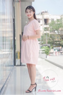 Đầm bầu cổ V cách điệu 2 lớp