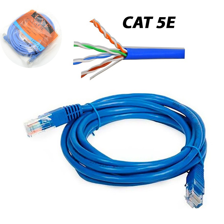 Cáp UTP Cat 5E LXF 1m, 2m, 3m, 10m , Cáp mạng bấm sẵn đúc 2 đầu Cat 5e LXF