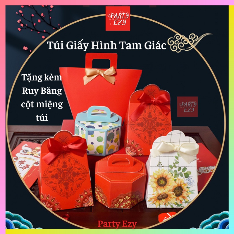 TÚI GIẤY ĐỰNG QUÀ HÌNH TAM GIÁC,ĐỰNG QUÀ BÁNH KẸO DỊP LỄ TẾT