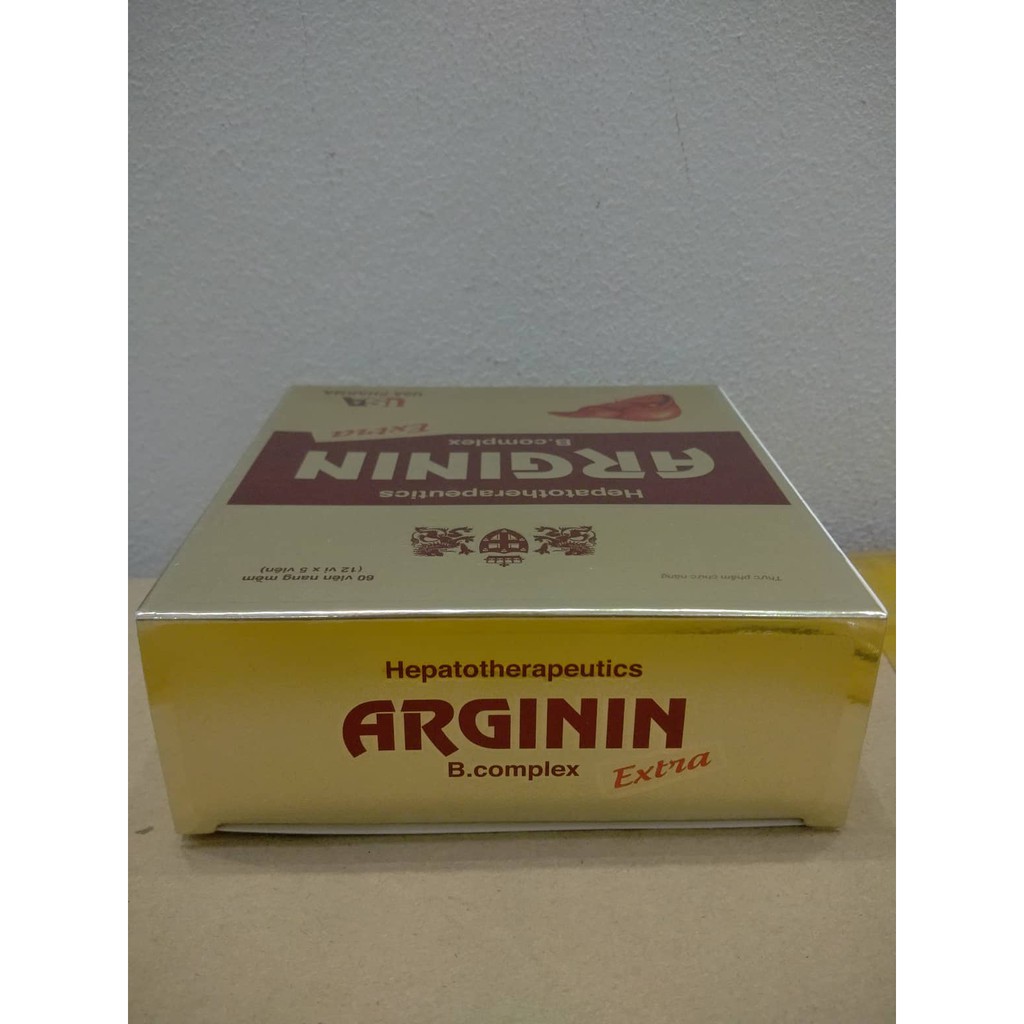 VIÊN UỐNG BỔ GAN ARGININ B COMPLEX EXTRA - CÀ GAI LEO - DIỆP HẠ CHÂU - ARGININ EXTRA - GIẢI ĐỘC GAN HỘP 60 VIÊN