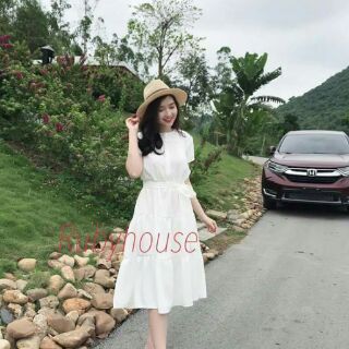 [SALE HẾT HÀNG] ĐẦM 3 TẦNG EO THẮT XINH (Màu đỏ)