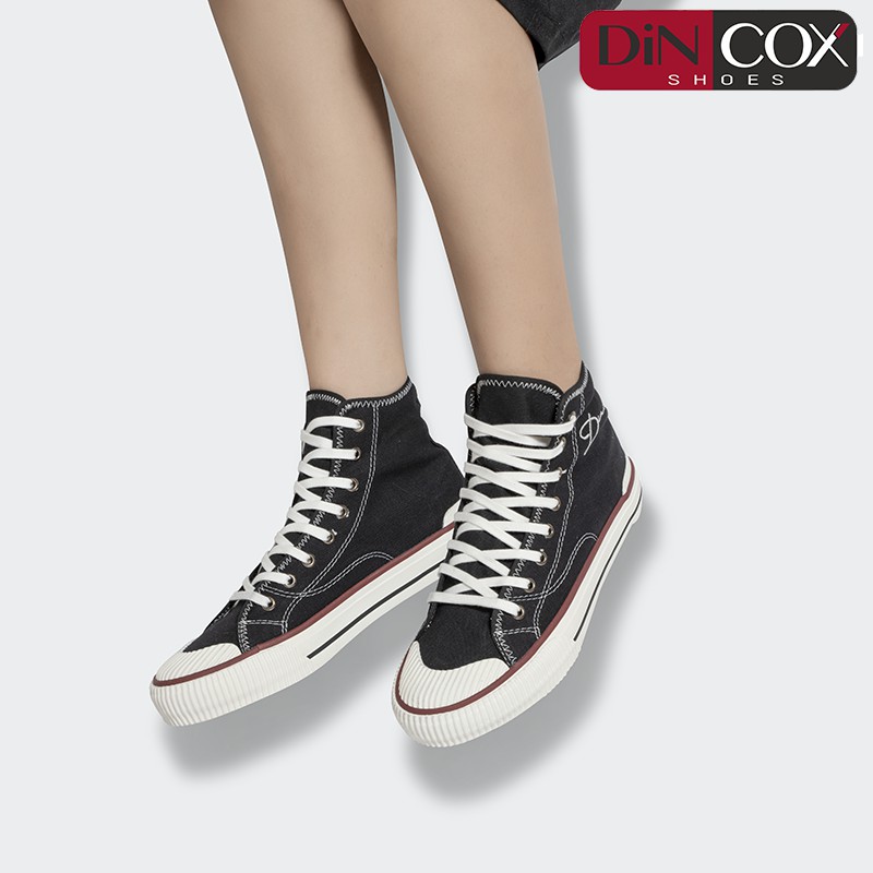 GIày Sneaker Vải Unisex DINCOX GD21 Hi Black Cá Tính