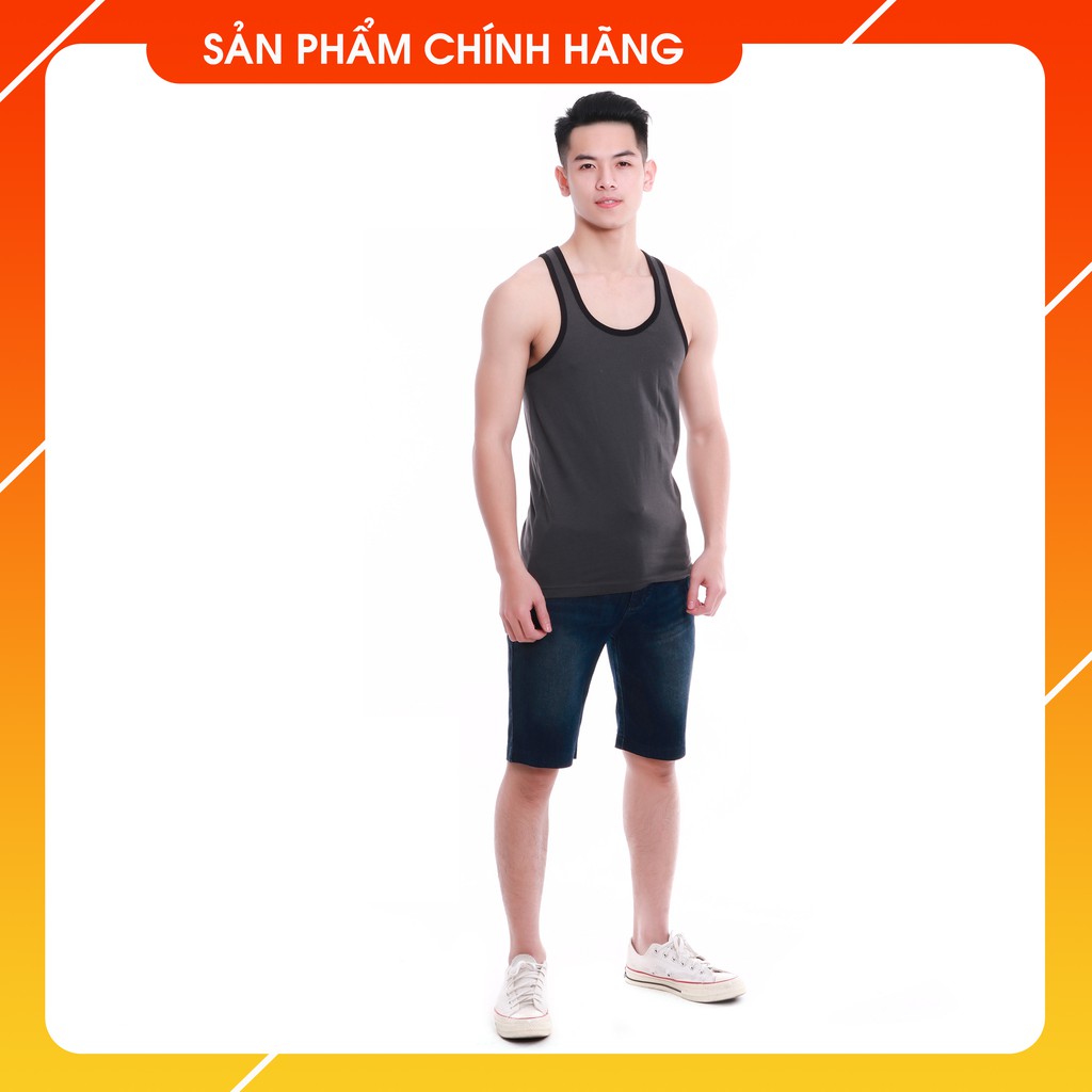 Áo thun nam Narsis D4111 màu xanh ghi viền đen