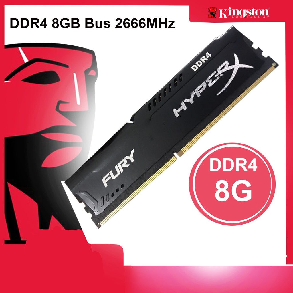 💻 Ram Kingston HyperX Fury Black 8GB DDR4 2666MHz 1.2V Dùng Cho PC Máy Bàn Desktop (Bảo Hành 36 Tháng