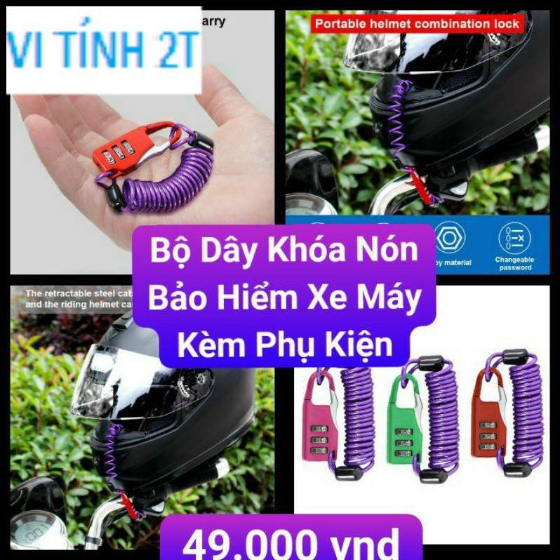 Bộ Dây Khóa Nón Bảo Hiểm Xe Máy Kèm Phụ Kiện