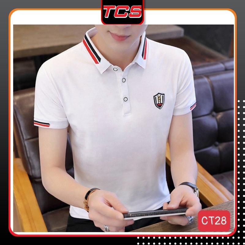 Áo thun nam ,Áo phông nam hàn quốc có cổ màu đen ,trắng cao cấp đẹp giá rẻ TCS 30011