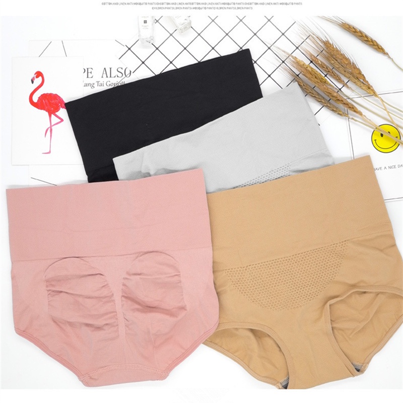 Quần Lót Cotton Lưng Cao Họa Tiết Tổ Ong Cho Nữ
