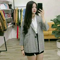 (HÌNH THẬT) Áo khoác Blazer kẻ caro