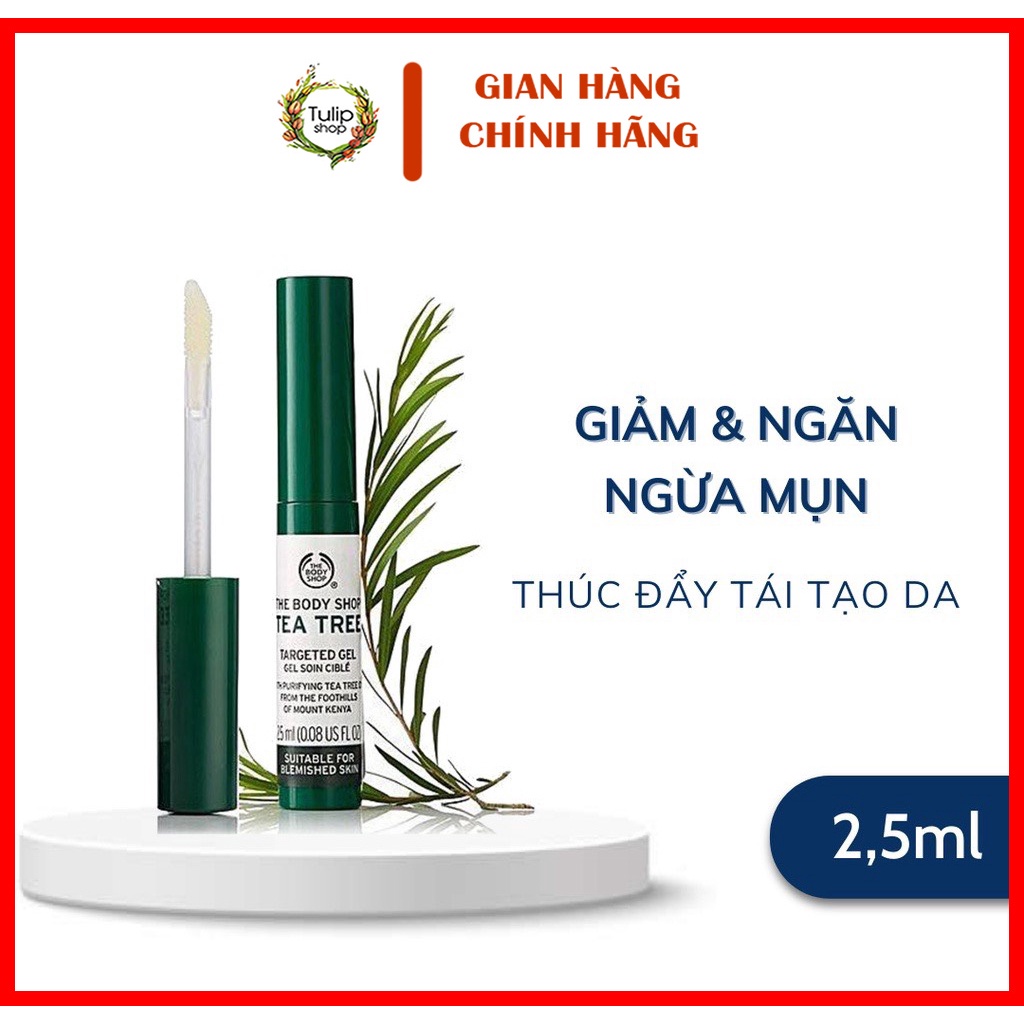 Gel giảm thâm mụn the body shop tea tree targeted gel