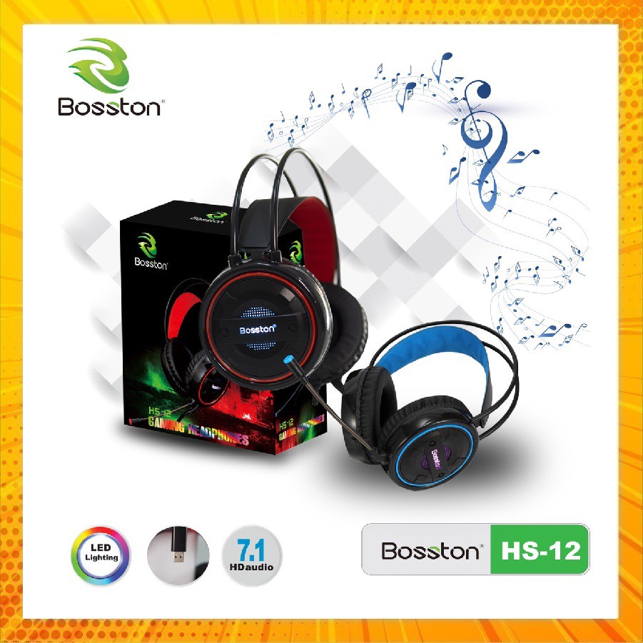 Tai nghe 7.1 Bosston HS-12 LED (Tai Nghe 7.1 HS-12 Gaming)