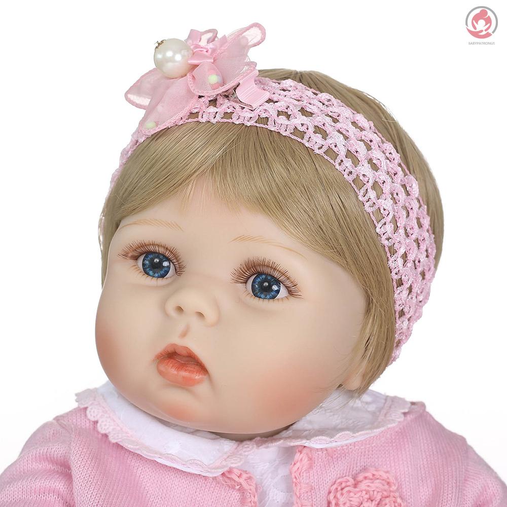 BAG Reborn Baby Girl Doll 22 inch Soft Full Silicone Vinyl Body Lifelike Toddler Doll Play House Bath Toy Gift for ages 3+ With Pink  Sweater Plush Toys