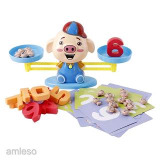Math Addition Subtraction Teaching Aids Pig Balance Scale Toys Number Match