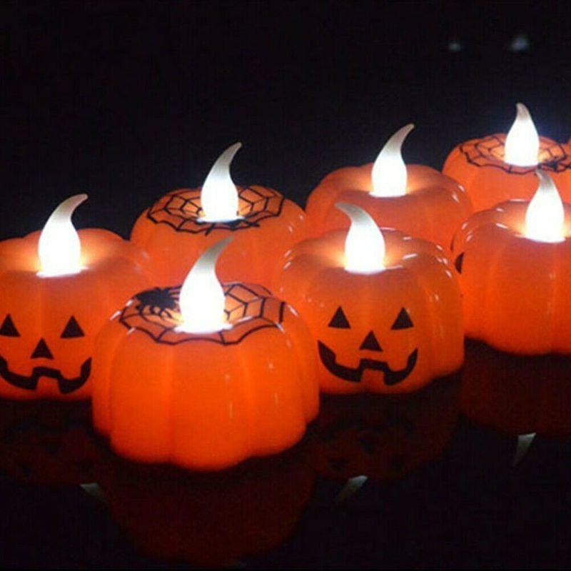 Đèn Nến / Đèn LED Hình Bí Ngô Trang Trí Halloween