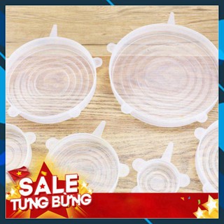 Bọc Thực Phẩm -Bộ 6 Nắp Silicon Đậy Bát Đĩa