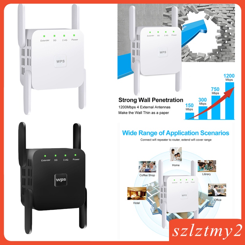 Thiết Bị Khuếch Đại Tín Hiệu Wifi Không Dây 1200mbps 2.4g 5g 4 Ăng Ten Phích Cắm Us